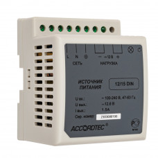 Источник питания AccordTec AT-12/15 DIN, 12V, 1.5A