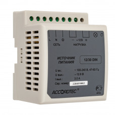 Источник питания AccordTec AT-12/30 DIN, 12V, 3A